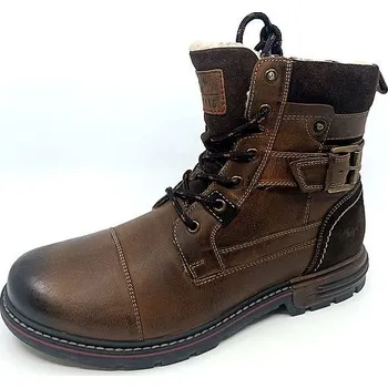 Pánská zimní obuv MUSTANG pánská kožená kotníková obuv 15M5001001 cognac 45