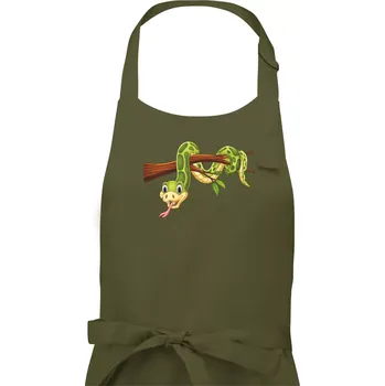 Kuchyňská zástěra Had na větvi - Pánská zástěra na vaření - Univerzální velikost ( Khaki )