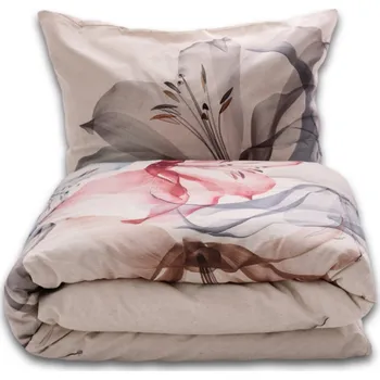 Povlečení Povlečení ze směsi bavlny a lnu Lilie, 220 x 200 cm, 2 ks 70 x 80 cm