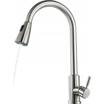 Vodovodní baterie Kuchyňská baterie Maibang páková s vytahovací sprcha kartáčovaná ocel