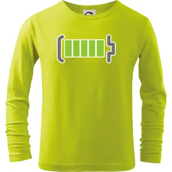 Dětská móda Rodinná trika - baterie táta - dítě - Triko dětské Long Sleeve - 134 cm/8 let ( Limetková )