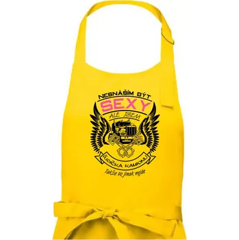 Kuchyňská zástěra Nesnáším být sexy - řidička kamionu - Dámská zástěra na vaření - Univerzální velikost ( Žlutá )