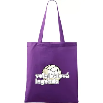 Nákupní taška Volejbalová legenda - bílé písmo - Taška bavlněná - 42 x 38 cm ( Fialová )