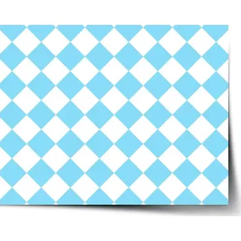 Plakát Sablio Plakát Bílomodré kosočtverce - 60x40 cm