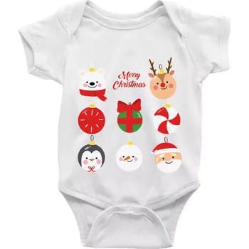 Kojenecký body Vánoční koule - Body kojenecké s krátkým rukávem - Krátký r. do 3 měs ( Bílá )