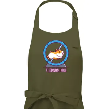 Kuchyňská zástěra Křeček v jednom kole - Dámská zástěra na vaření - Univerzální velikost ( Khaki )