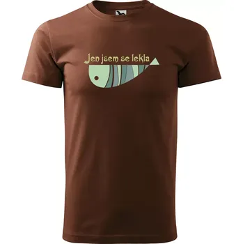 Pánské tričko Sablio Tričko s potiskem Jen jsem se lekla - hnědé S