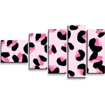 Obraz Sablio Obraz - 5-dílný Růžový gepard - 100x60 cm