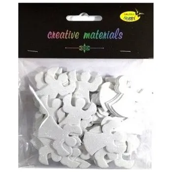 Set školních potřeb Anioły z pianki brokatowej białe ok 50szt