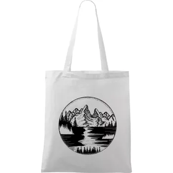 Cestování kruh - řeka - Taška bavlněná - 42 x 38 cm ( Bílá )