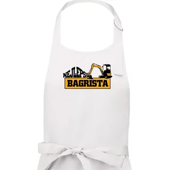 Kuchyňská zástěra Nejlepší bagrista minibagr - Pánská zástěra na vaření - Univerzální velikost ( Bílá )