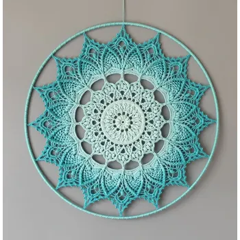 Mandala Tyrkysová hvězda - průměr 45 cm