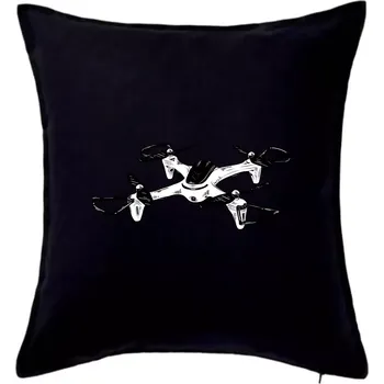 Polštář Dron kresba - Polštář 50x50 - 50x50 - Pouze potah ( Černá )