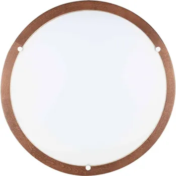 Dřevěné Stropní Svítidlo BRITOP Lighting 1xLED 18W Bílé Skleněné Stínidlo