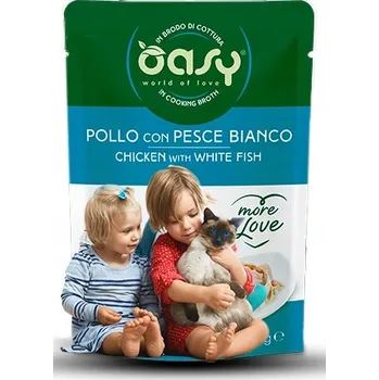 Krmivo pro kočku OASY MORE LOVE KAPSIČKA KUŘE S BÍLOU RYBOU 70G