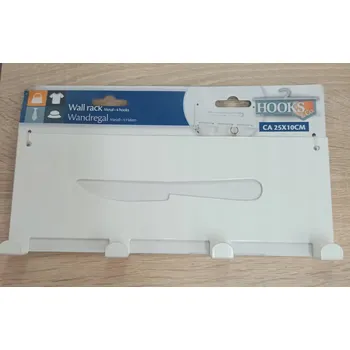 Věšák Kuchyňský nástěnný věšák na utěrky, kovový, 4 háčky