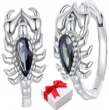 Náušnice Stříbrné náušnice SKORPION kola STŘÍBRO Vysoká kvalita ryzost s925+KRABIČKA