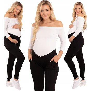 Dámské kalhoty Formommy těhotenské kalhoty dlouhé cigaretového střihu černé velikost 3XL