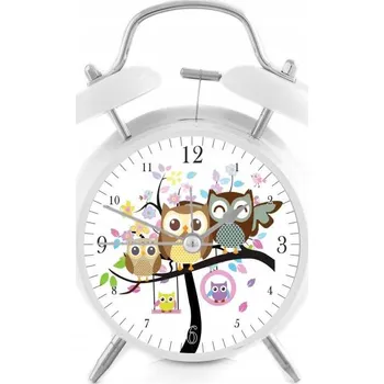 Budík Hlasitý budík s retro zvoněním - sovičky 7