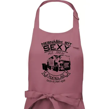 Kuchyňská zástěra Nesnáším být sexy - Popelář - Pánská zástěra na vaření - Univerzální velikost ( Starorůžová )