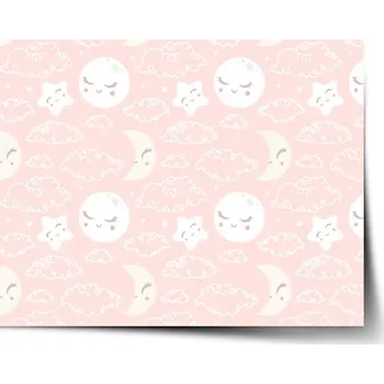 Plakát Sablio Plakát Mráčky a měsíc - 60x40 cm