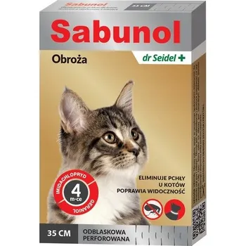 Obojek pro psa Sabunol Obojek pro kočky REFLEXNÍ 35cm Proti Blechám