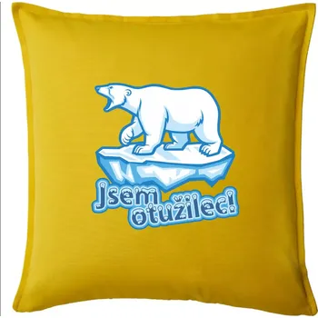 Polštář Jsem otužilec - medvěd - Polštář 50x50 - 50x50 - Pouze potah ( Žlutá )