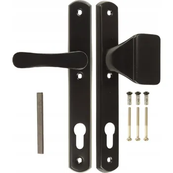 Dveřní kování ÚZKÁ KLIKA MADLO ČERNÉ PRO BRANKU 90 MM VLOŽKA PRAVÁ VNĚJŠÍ