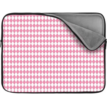 pouzdro na notebook Sablio Obal na notebook Růžovobílé kosočtverce - 17"