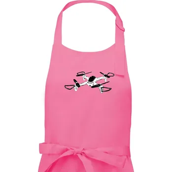 Kuchyňská zástěra Dron kresba - Dámská zástěra na vaření - Univerzální velikost ( Růžová )