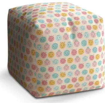Taburet Sablio Taburet Cube Smajlíci: 40x40x40 cm