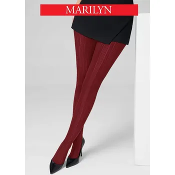 Dámské punčochy Punčocháče kabaretky Marilyn červené, bordó 60 DEN, velikost 3/4