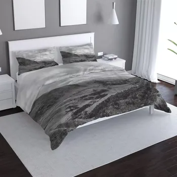 Povlečení Sablio Povlečení Černobílé údolí - 140x220 / 90x70