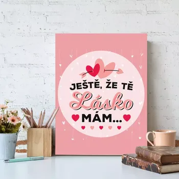 Plechová cedule Sablio Dárková cedulka Ještě, že tě lásko mám: 30x40 cm