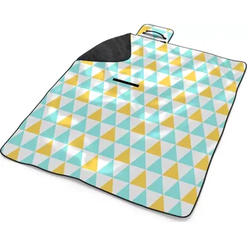 deka Sablio Plážová deka Dvoubarevné trojúhelníky: 200x140 cm