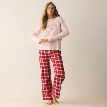 Dámské tričko Reserved - Pyžamová souprava s&nbsp;vánočním motivem - červená - 951EX-33X - 951EX-33X-XL