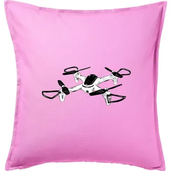 Polštář Dron kresba - Polštář 50x50 - 50x50 - Pouze potah ( Růžová )