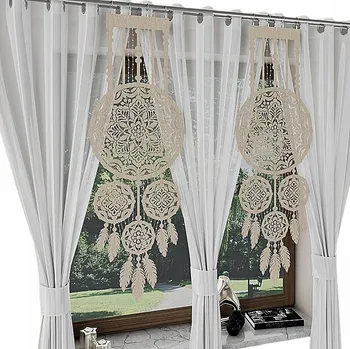 Lapač snů BÉŽOVÁ PANELOVÁ ZÁCLONA LEA 45x130CM LAPAČ SNŮ DEKORATIVNÍ LAPAČ SNŮ