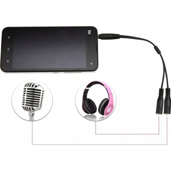 Audio kabel Kabel Mini Jack 3,5 mm - 2x Mini Jack 3,5 mm černý