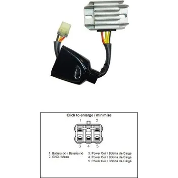 Elektroinstalace pro motocykl DZE REGULÁTOR NAPĚTÍ KAWASAKI KX 250F '13-'16; 450F '12-'15 (21066-0742) (12A)