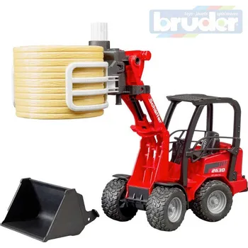 BRUDER 02192 Nakladač Schaffer 2630 set s kleštěmi a balíkem slámy 1:16 plast | AS84