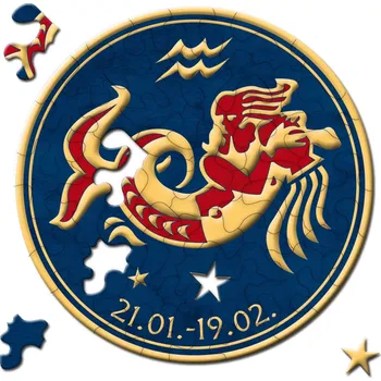 Puzzle CURIOSI Kulaté Zvěrokruh Vodnář 33 dílků