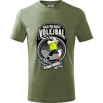 Hraju pro radost volejbal a fakt dobře - Tričko dětské bavlněné - 134 cm/8 let ( Khaki )