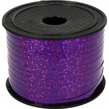 Stuha VÁZACÍ STUHA NA BALÓNKY FIALOVÁ HOLOGRAFICKÁ 90M