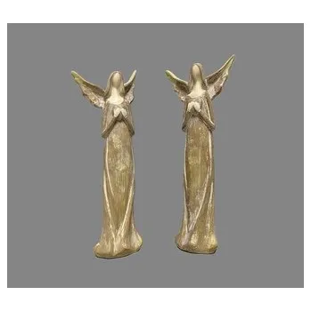 Vánoční dekorace Anděl se srdcem hnědá patina