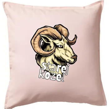 Polštář Starej kozel - Polštář 50x50 - 50x50 - Pouze potah ( Světle růžová )