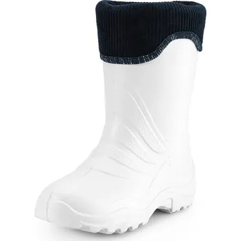 Dívčí holínky Holínky dětské s vložkou gumové lehké EVA oteplovací Bílé 24-25