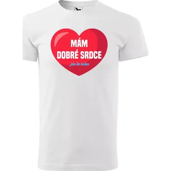 Pánské tričko Sablio Tričko s potiskem Mám dobré srdce, jen ta huba - bílé 4XL