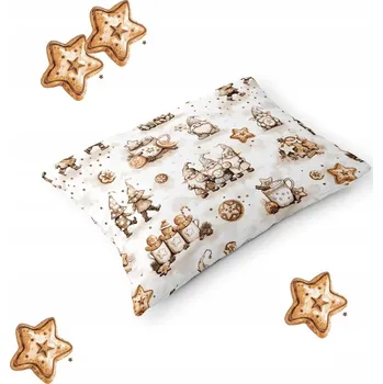 Povlak na dekorativní polštářek Vánoční Povlak Na Polštář na polštář 70x80 cm, 100% bavlna, vzor: perníkové skřítci