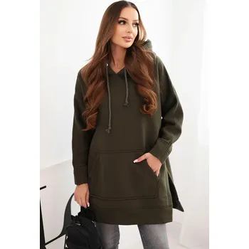 Dámská mikina Kesi Zateplená mikina s bočními rozparky Barva: Zelená, Velikost: UNI